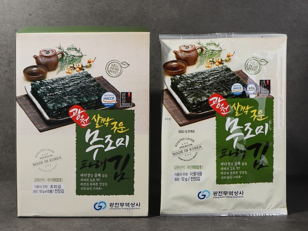 광천김 살짝 구운 무조미 파래김 10봉