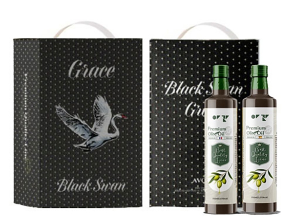 [아보아칸] 오일선물세트 블랙스완(올리브포마세250ML*2EA)+손잡이박스