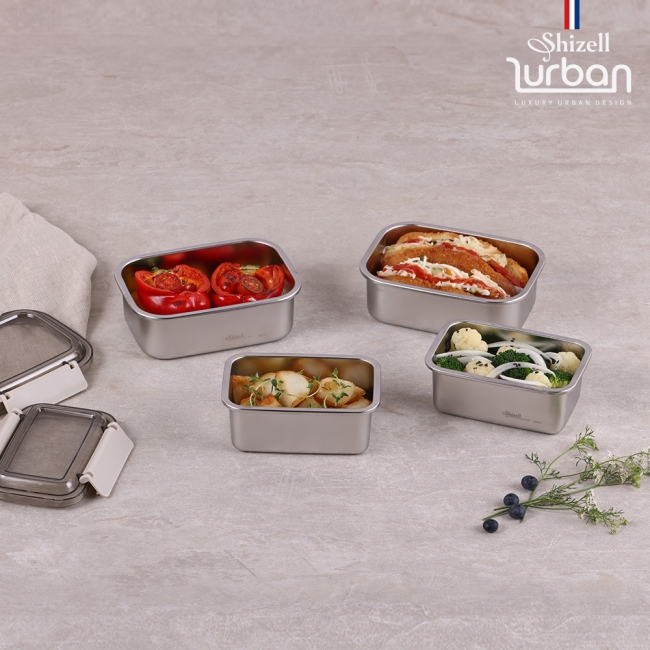 쉬젤 러반 슈퍼클린찬통 직사각4종세트(600ml*2EA+850ml*2EA)