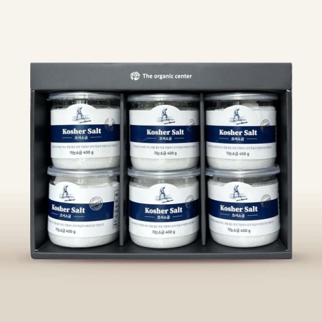 [라온오가닉] 멕시코산 코셔소금 400g 6통 선물세트(가는소금)