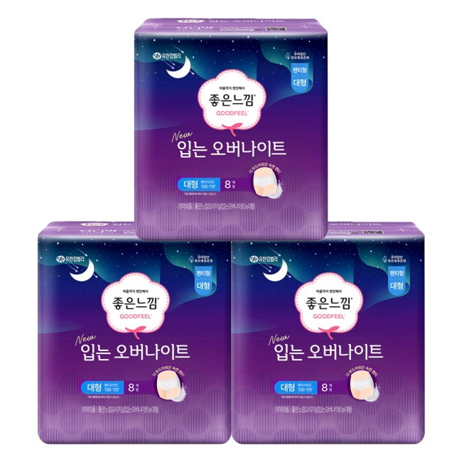 좋은느낌 오리지널 입는 오버나이트 L 8PX3팩