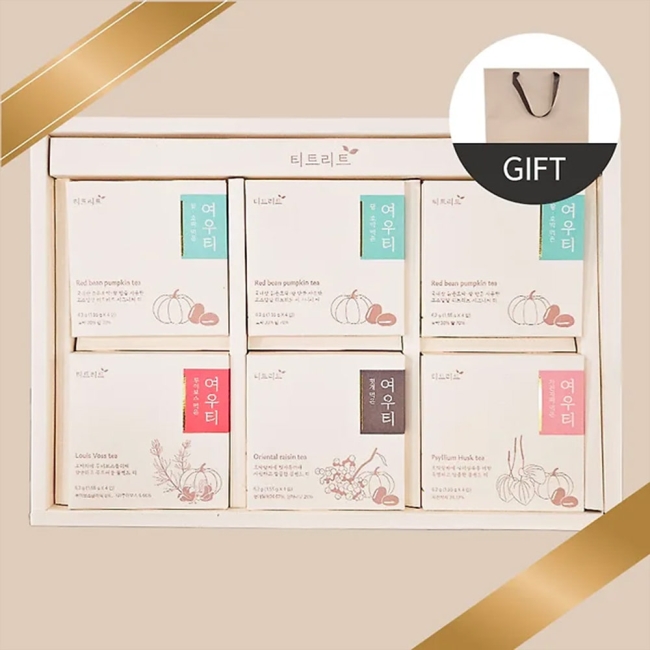 (올리브영 히트상품] [티트리트]  여우티 호박팥차 티백 4종 24티백_쇼핑백 증정