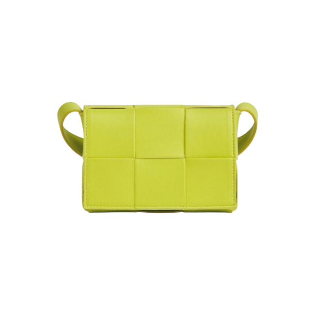 보테가 베네타 미니 레더 카세트백 에시드 키위 666688VMAY17301