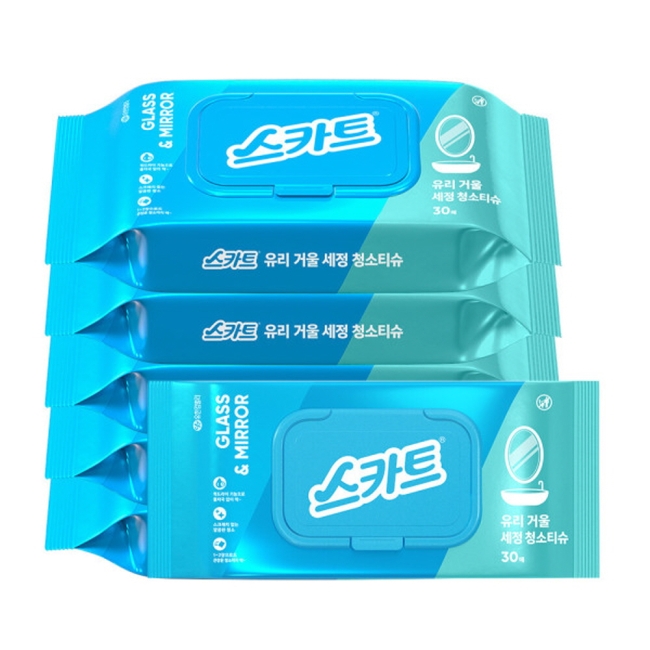 스카트 유리거울세정청소티슈 30매X6팩