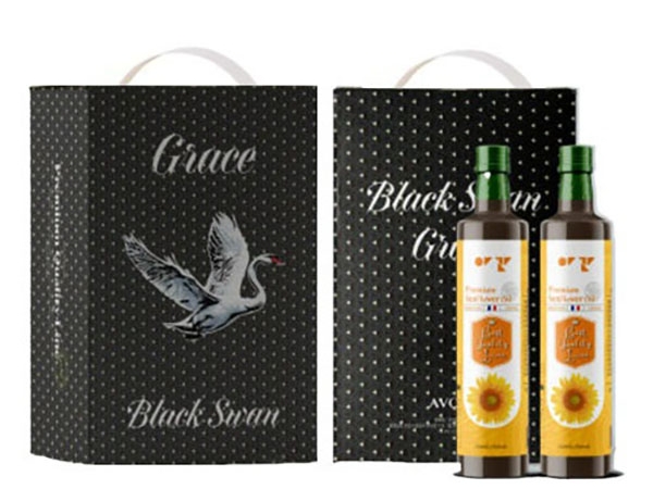 [아보아칸] 오일선물세트 블랙스완(해바라기오일250ML*2EA)+손잡이박스