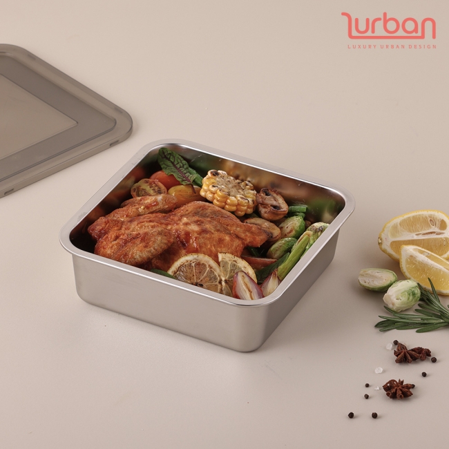 쉬젤 러반 스테인렌스 스퀘어밧드3PCS-(M)밧드본체-20cm/커버/와이어랙