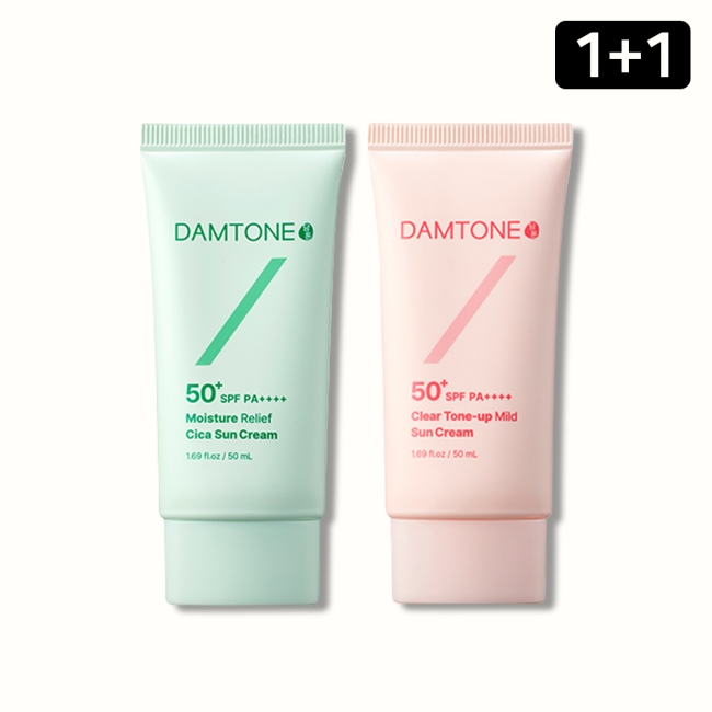 [1+1 행사] 담톤 수분 진정 시카 선크림 + 담톤 맑은 톤업 마일드 선크림