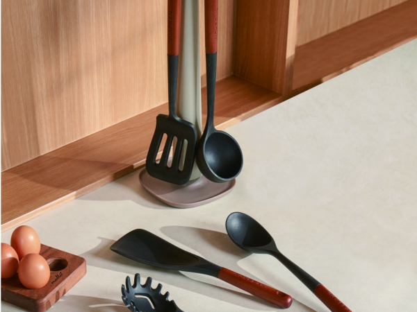 이녹스프랑 실리콘 조리도구 6종세트 (국자, 요리스푼, 면 국자, 볶음 주걱, 뒤집개, 거치대)