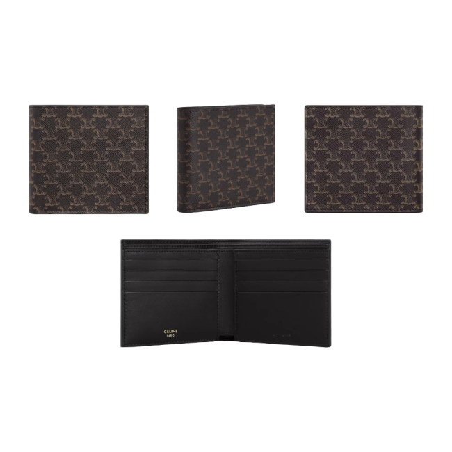 셀린느 트리옹프 캔버스 반지갑 블랙 10B652BQB38NO