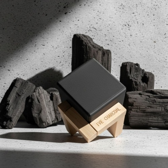 [이브차콜] 숲큐브 + 거치대 세트 (숯 100%)Level1 200g