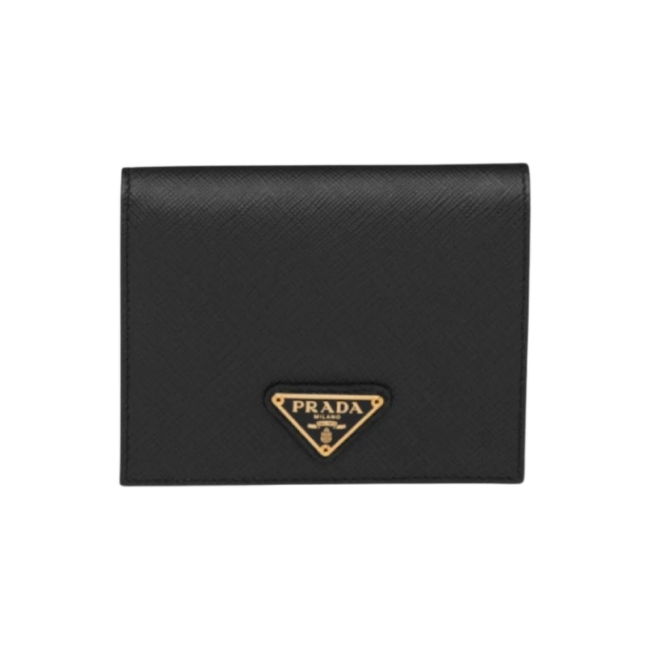 프라다 삼각로고 사피아노 레더 코인 포켓 반지갑 블랙 1MV204QHHF0002