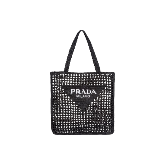 프라다 라피아 크로셰 토트백 블랙 1BG3932A2TF0002VOOO