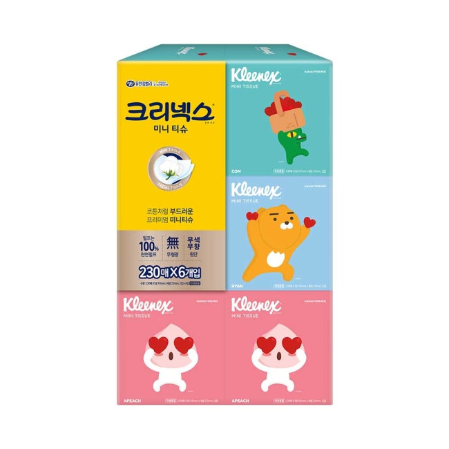 크리넥스 디럭스미니 카카오 230매 6입