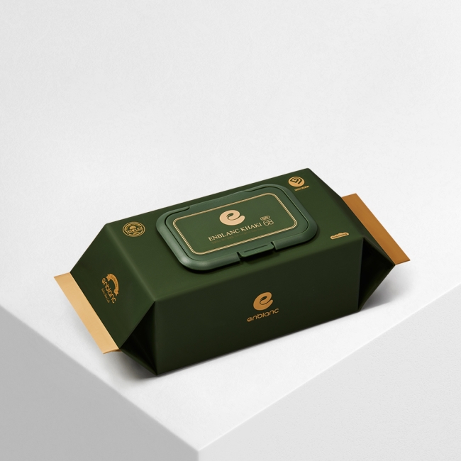 [앙블랑] 물티슈 세이프 카키 캡형 68매X10팩