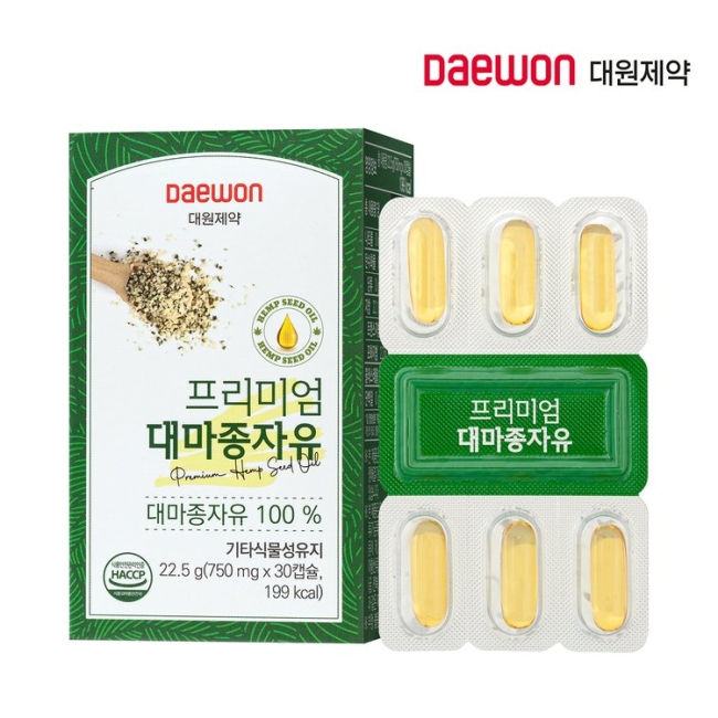 대원제약 프리미엄대마종자유 750mg x 30캡슐
