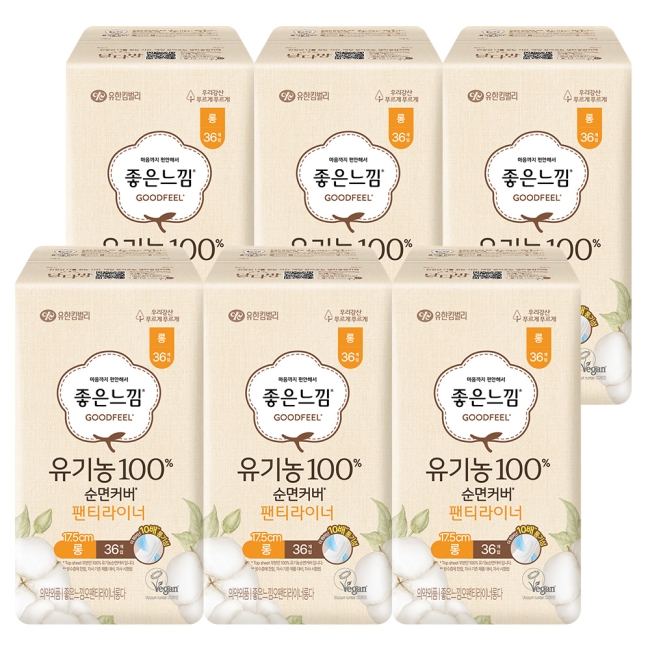 좋은느낌 라이너 유기농순면 롱 36PX6팩