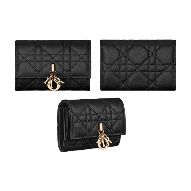 디올 미스 디올 글리신 지갑 까나쥬 램스킨 블랙 S0966ONMJM900