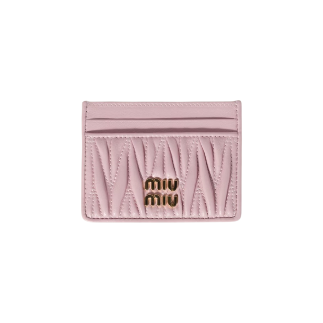 미우 미우 마테라쎄 나파 레더 카드 홀더 앨러배스터 핑크 5MC076AFPPF0E18
