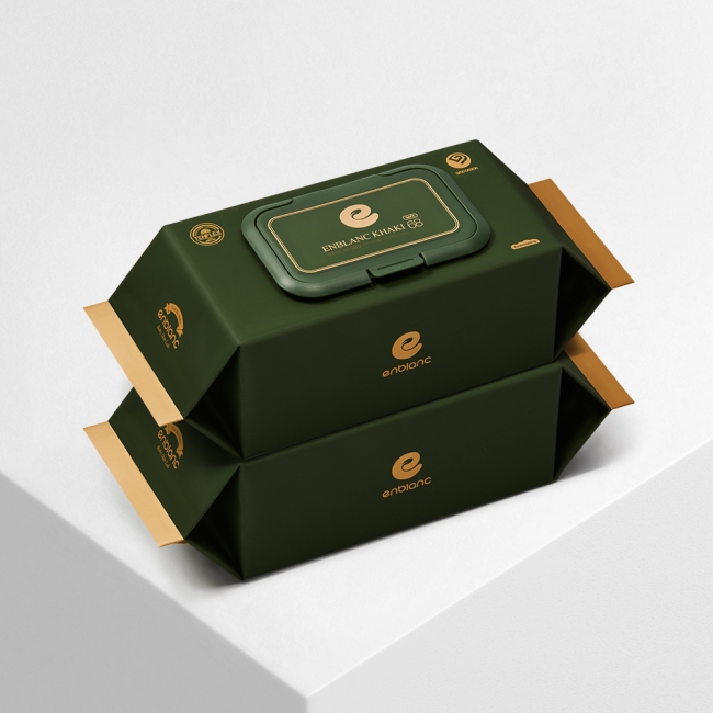 [앙블랑] 물티슈 세이프 카키 캡형 68매X20팩