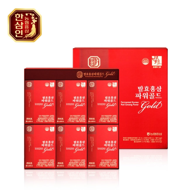 [한삼인] 발효홍삼 파워골드 50ml*60포_쇼핑백 증정