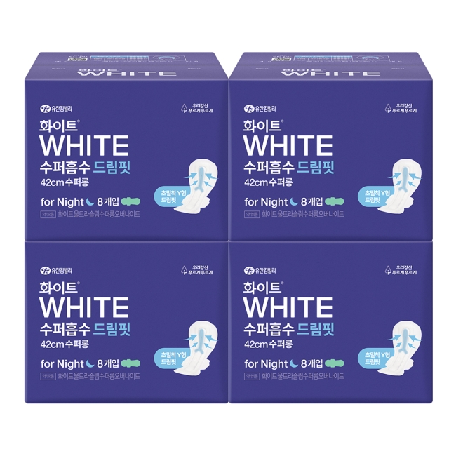 화이트 수퍼흡수 드림핏 수퍼롱 8PX4팩