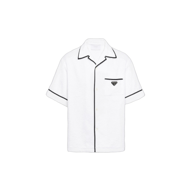 프라다 코튼 볼링 셔츠 화이트 SC5591ZR3F0009