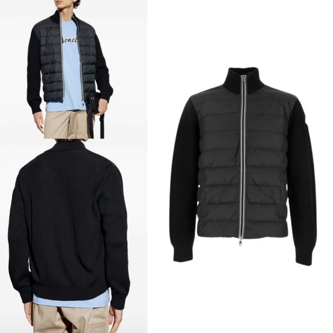 몽클레르 패딩 울 집업 가디건 블랙 K10919B00006M1367999