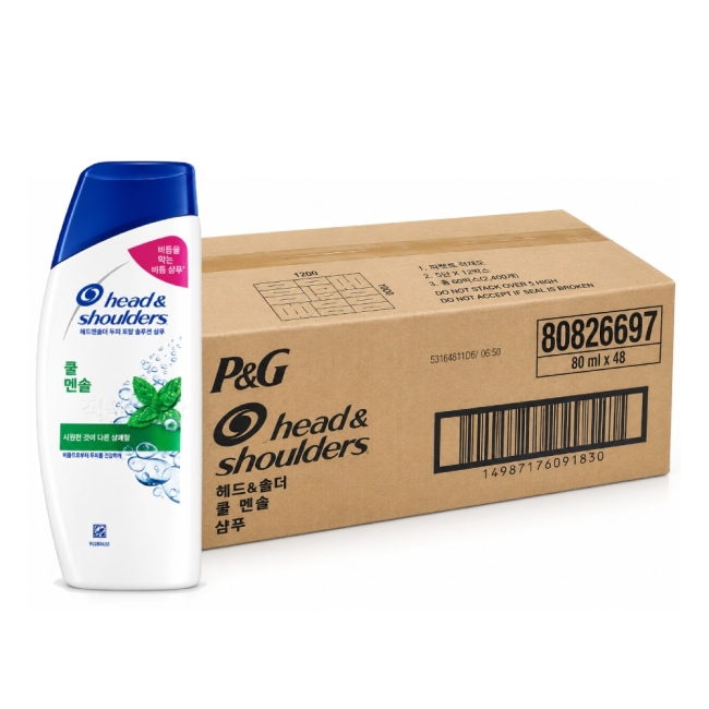 헤드앤숄더 여행용 샴푸 쿨 멘솔 80ml x 48개 (1BOX)