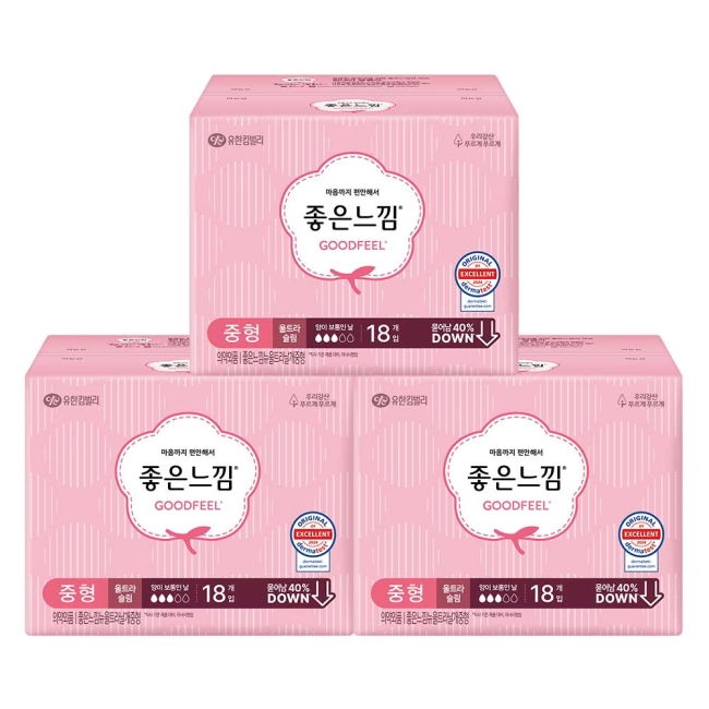 좋은느낌 오리지널 울날중 18PX3팩
