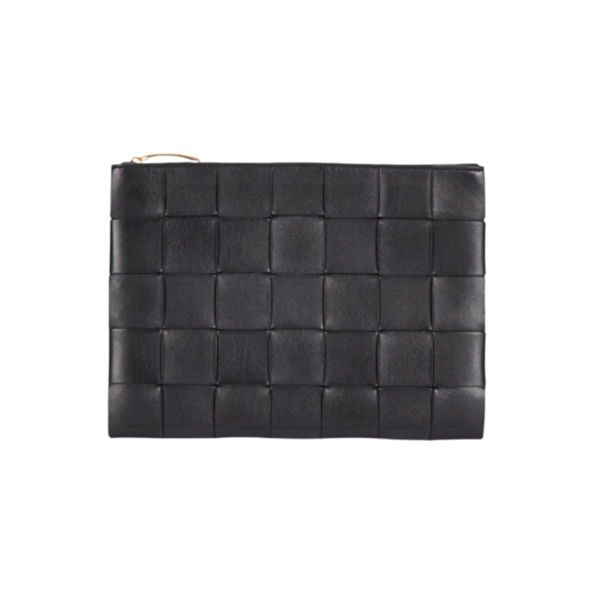 보테가 베네타 미디움 파우치 블랙 652931VCQC18425