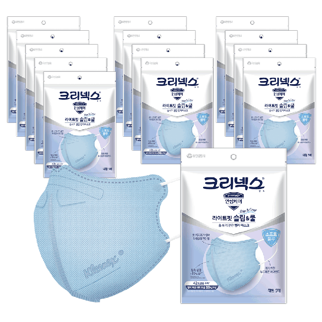 크리넥스 라이트핏 쿨마스크 Blue 대형 5PX14EA