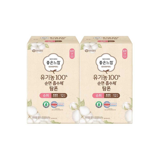 좋은느낌 유기농 탐폰 슈퍼 12개입X2팩