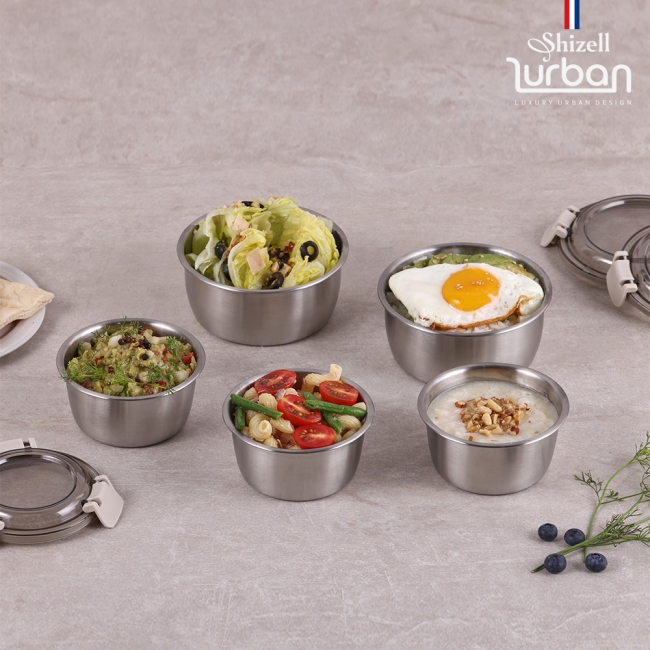 쉬젤 러반 슈퍼클린찬통 원형5종세트(350ml*3EA+600ml*2EA)