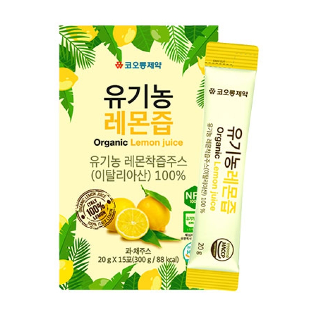 코오롱제약 유기농 NFC 이탈리아산 레몬100% 레몬즙 20gX15포