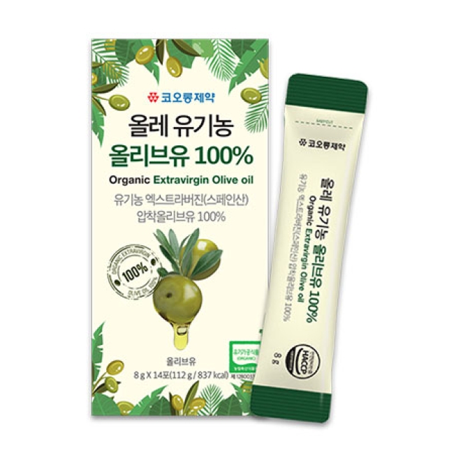 코오롱제약 유기농 스페인산 올리브유 올리브오일 스틱 휴대용 8gX14포