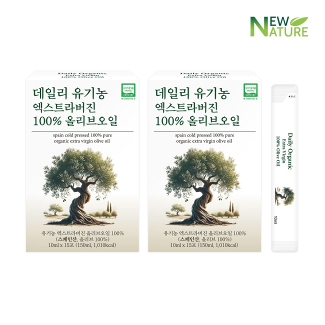 [뉴네이처]데일리 유기농 엑스트라버진 올리브오일 스틱(10ml x 15포)1+1