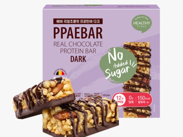 [제로슈가] 헬시플레이스 빼바 리얼초콜릿 프로틴바 다크 1박스 9개입