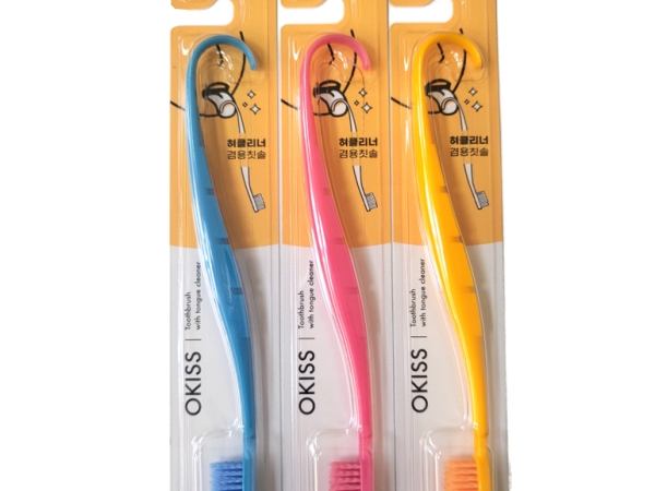혀클리너 겸용 오키스 스파이럴모  칫솔 