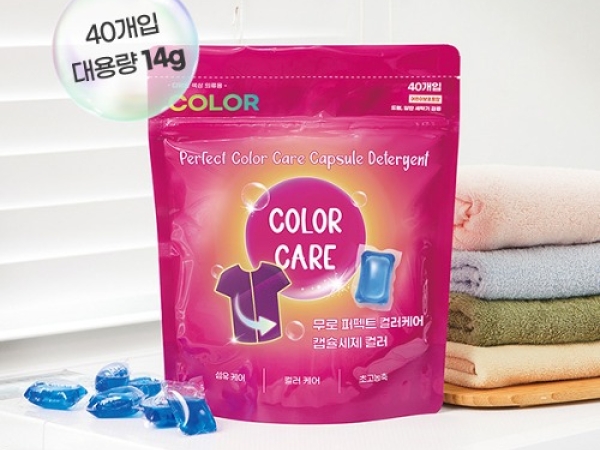 [특가] 퍼펙트컬러케어캡슐세제[컬러] 14g x40개입 대용량 (2개세트)