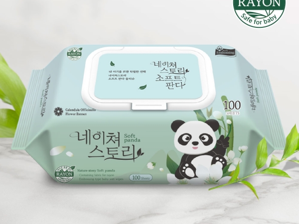 네이쳐스토리 소프트판다 대용량 아기물티슈 엠보싱 캡형 100매 20팩