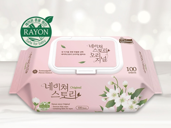 네이쳐스토리 오리지널 대용량 아기물티슈 엠보싱 캡형 100매 20팩