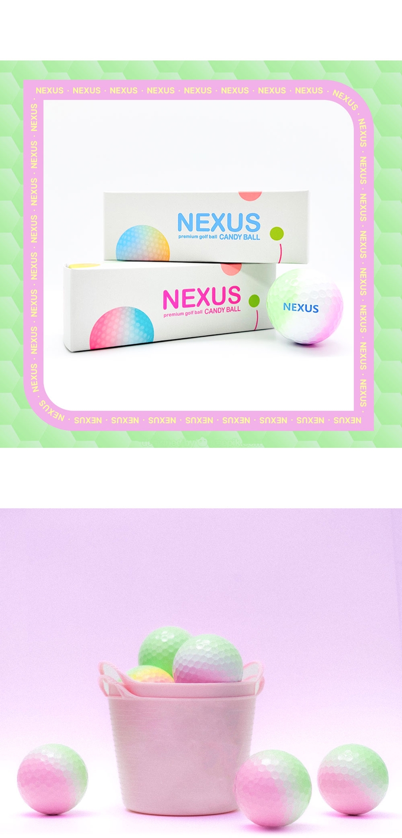 넥서스 캔디 골프공 3피스 12구  고반발 비거리 증가