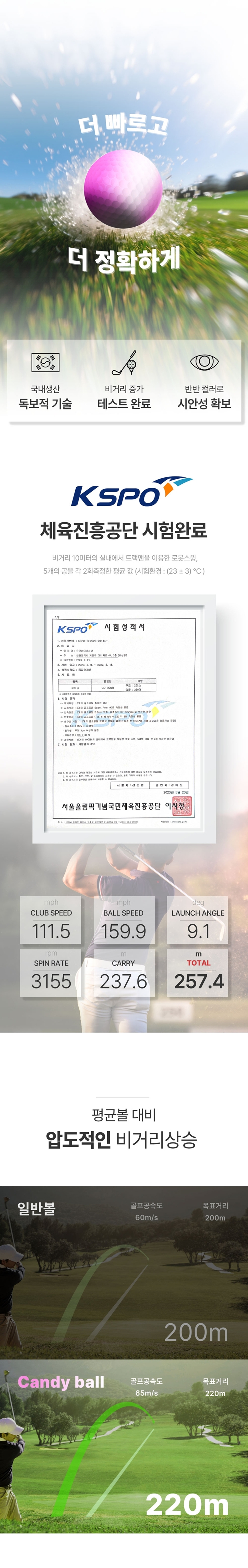 넥서스 캔디 골프공 체리블라썸 2피스 6구 고반발 비거리 증가