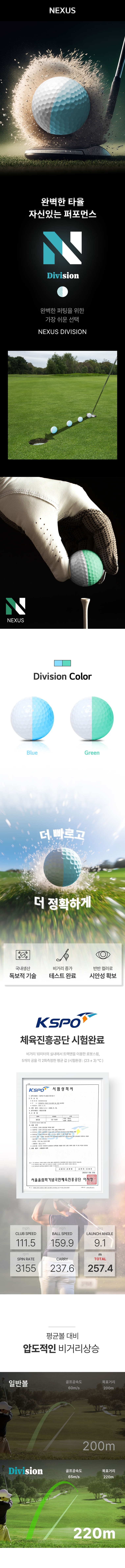 넥서스 골프 프리미엄 디비전 3피스 6구, 블루