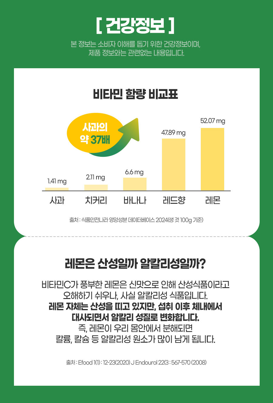 코오롱제약 유기농 NFC 이탈리아산 레몬100% 레몬즙 20gX15포